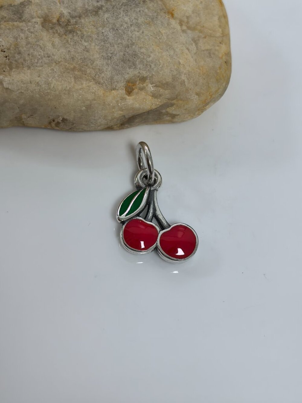 James Avery Enamel Cherries Charm, S925 Silver Jewelry
